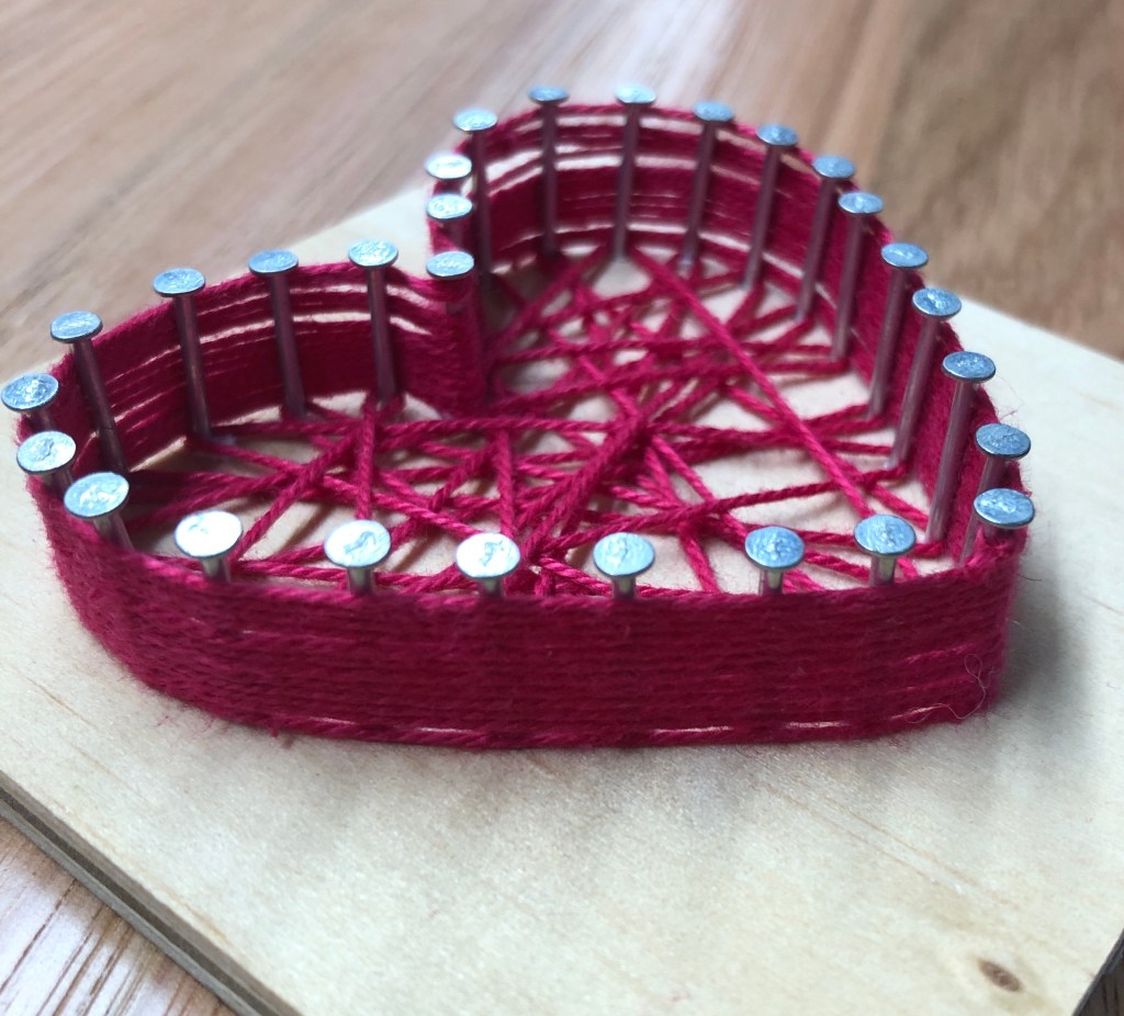 CRE8 Lab: String Art Hearts – All Hallows' School Library